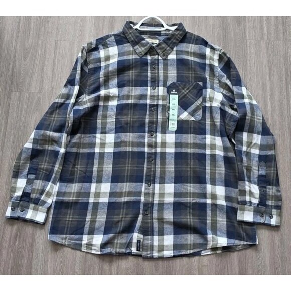 Magellan Outdoors Canyon Creek Plaid Flannel Shirt Blue Green Cotton 3XL - Picture 8 of 8